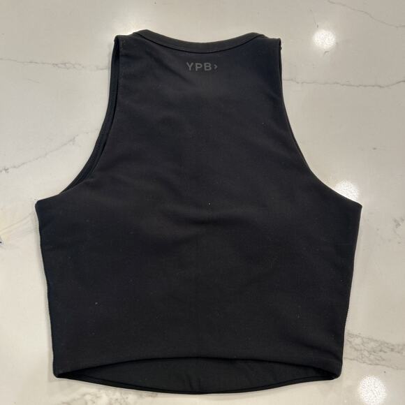 NWT YPB Abercrombie Sz X-small Black Top sculptLUX Plunge Henley Slim Tank Bra - Picture 9 of 11